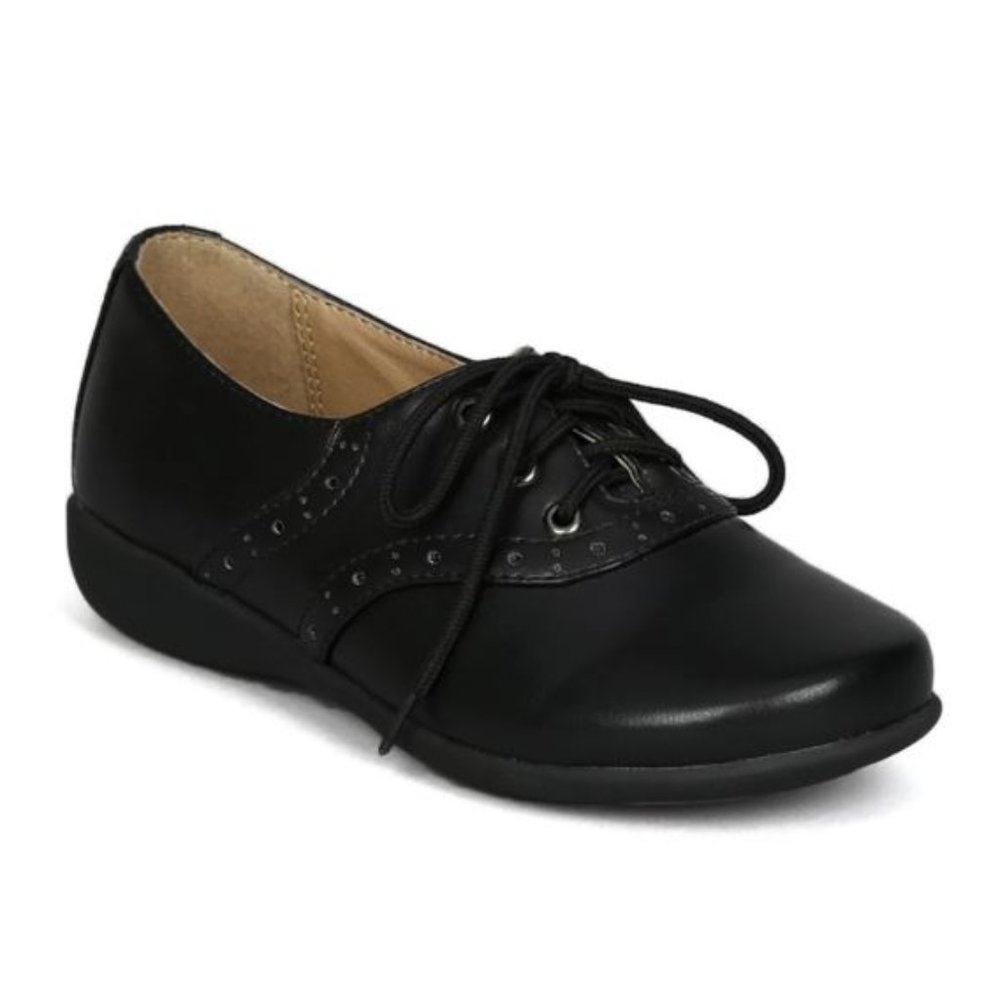 Toddler/ Little Girls/ Boys Leatherette Lace Up School Uniform Shoes